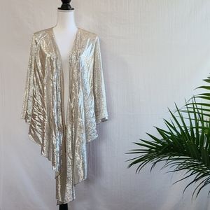 Tahari Arthur Levine Shimmer Metallic Wrap O/S
